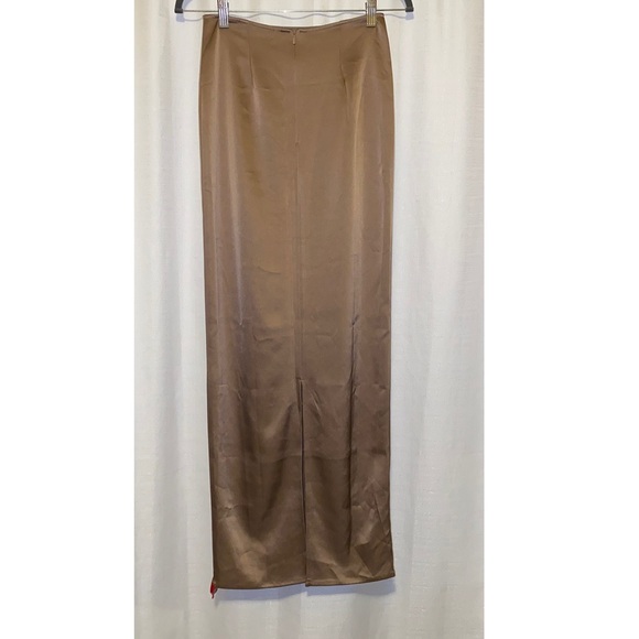 Georgia Alice INTERMIX Maxi Satin Tube Skirt in Beige Size 2 - Picture 5 of 16